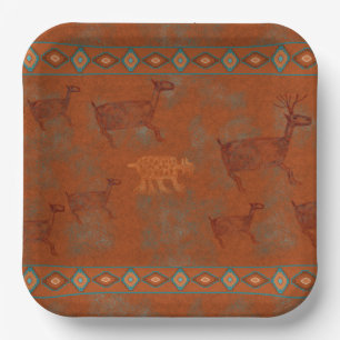 Assiettes En Carton Petroglyphes du sud-ouest des Canyons