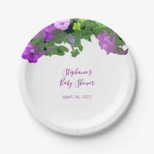 Assiettes En Carton Pétunia Florale Poupée Baby shower personnalisé