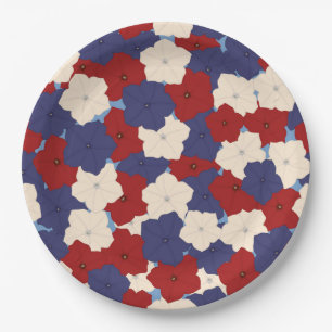 Assiettes En Carton Pétunias Patriotiques