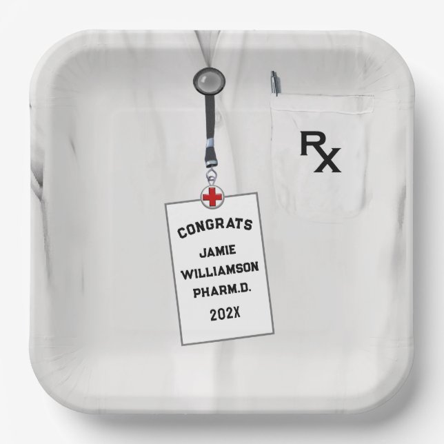 Assiettes En Carton Pharmacy School Graduation (Recto)