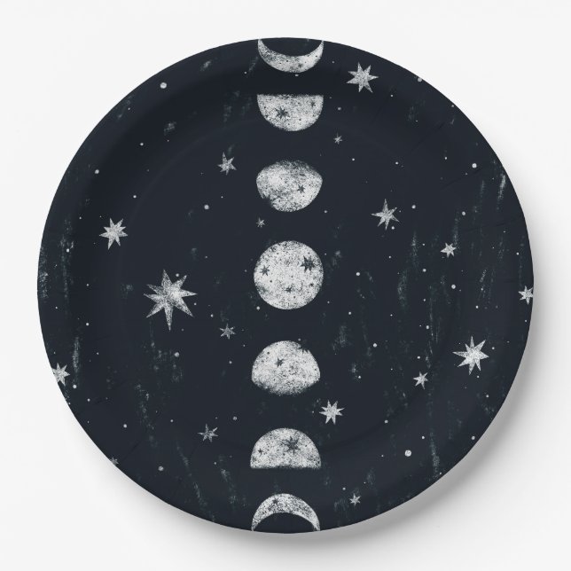 Assiettes En Carton Phases de la lune (Devant)