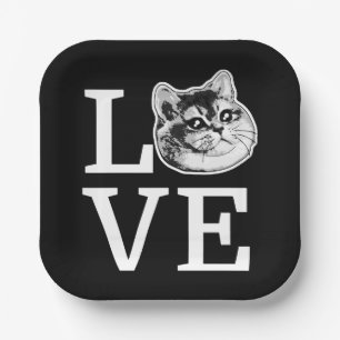 Assiettes En Carton Philly Love Cat
