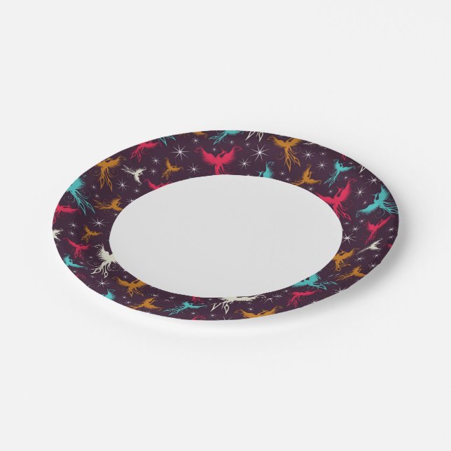 Assiettes En Carton Phoenix Birds Figure Motif (Angle)