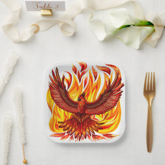 Assiettes En Carton Phoenix mythologique immortelle Créature