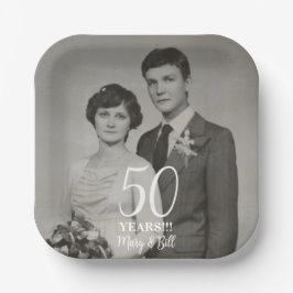Assiettes En Carton photo anniversaire de mariage personnalisée modern
