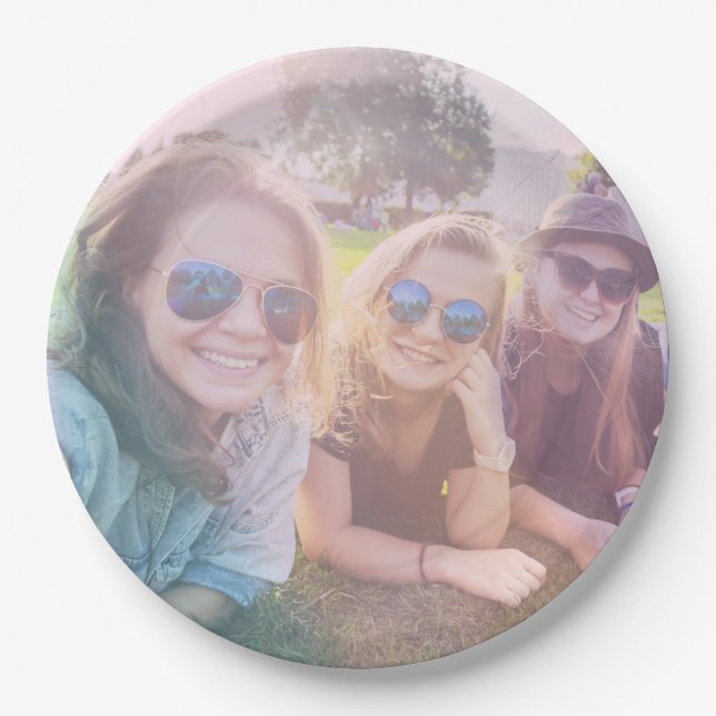 Assiettes En Carton Photo avec effet de superposition arc-en-ciel (Devant)