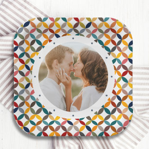 Assiettes En Carton Photo Custom Colorful Personalized