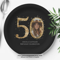 Photo d'anniversaire de 50 ans avec paillettes dor