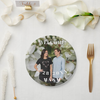 Assiettes En Carton Photo de couple fiancé