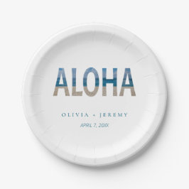 Assiettes En Carton Photo de plage Aloha Hawaii Destination Mariage