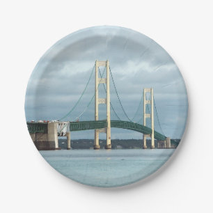 Assiettes En Carton Photo du pont Mackinac du Michigan