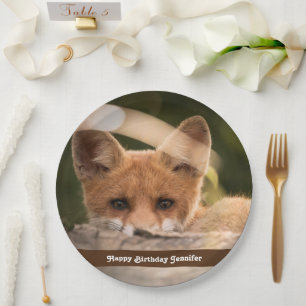 Assiettes En Carton Photo d'un joli petit renard orange