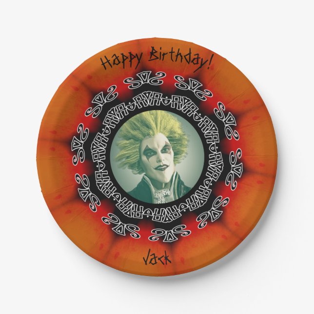 Assiettes En Carton Photo Gothic Joyeux Anniversaire/Halloween (Devant)