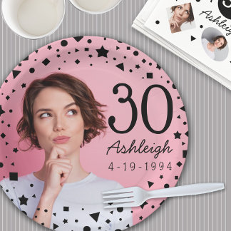 Assiettes En Carton Photo personnalisée Plaque papier du 30e anniversa