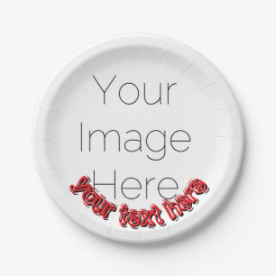 Assiettes En Carton Photo personnalisée – Texte personnalisé 