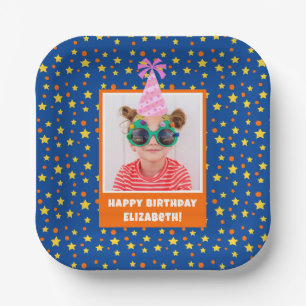 Assiettes En Carton Photo pour enfant personnalisée Joyeux anniversair