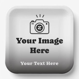 Assiettes En Carton Photo préféré personnalisé avec texte