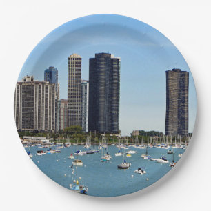 Assiettes En Carton Photo Skyfront de Chicago