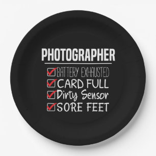 Assiettes En Carton Photographe - Liste de contrôle de la photographie