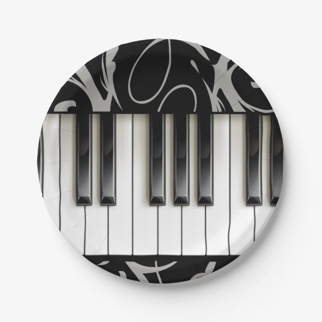 Assiettes En Carton Piano Clavier Considérant Réception (Devant)