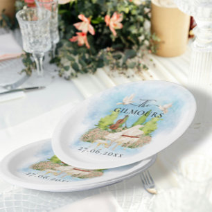 Assiettes En Carton Piano élégant Violon tourterelles Mariage Luxe
