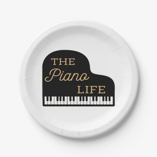 Assiettes En Carton Piano Life Grand Piano (Devant)