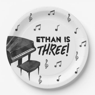 Assiettes En Carton Piano Musique Thème Anniversaire Plaques Papier