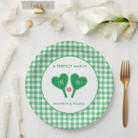 Pickleball Mariage rose et vert Preppy
