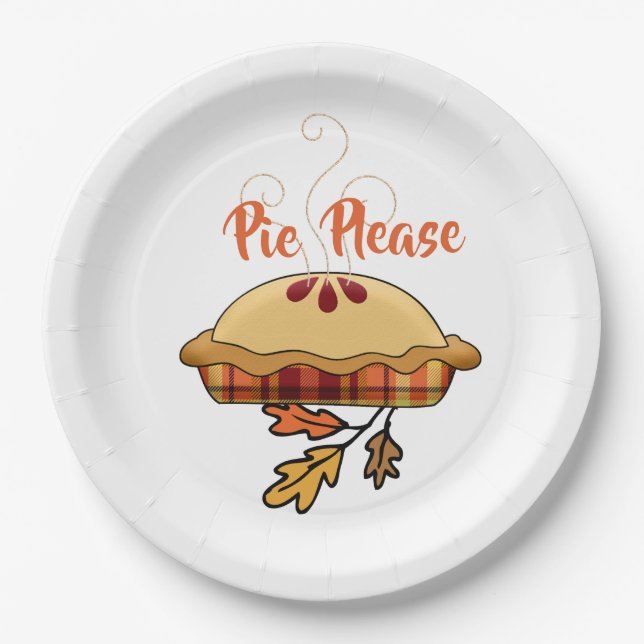 Assiettes En Carton Pie S'Il Vous Plaît | Tarte Apple | Fête de Thanks (Devant)