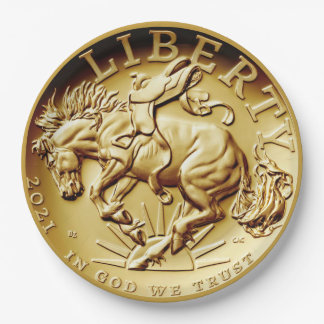 Assiettes En Carton Pièce de cheval de la Liberté