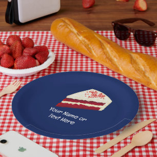 Assiettes En Carton Pièce de gâteau de Velours Rouge et vos propres mo