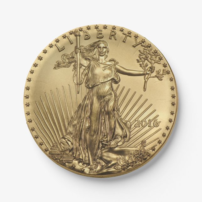 Assiettes En Carton Pièce Gold Eagle (Devant)