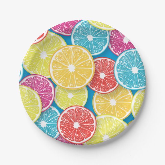 Assiettes En Carton Pièces de fruits d'agrumes (Devant)