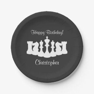 Assiettes En Carton Pièces d'échecs personnalisées Anniversaire