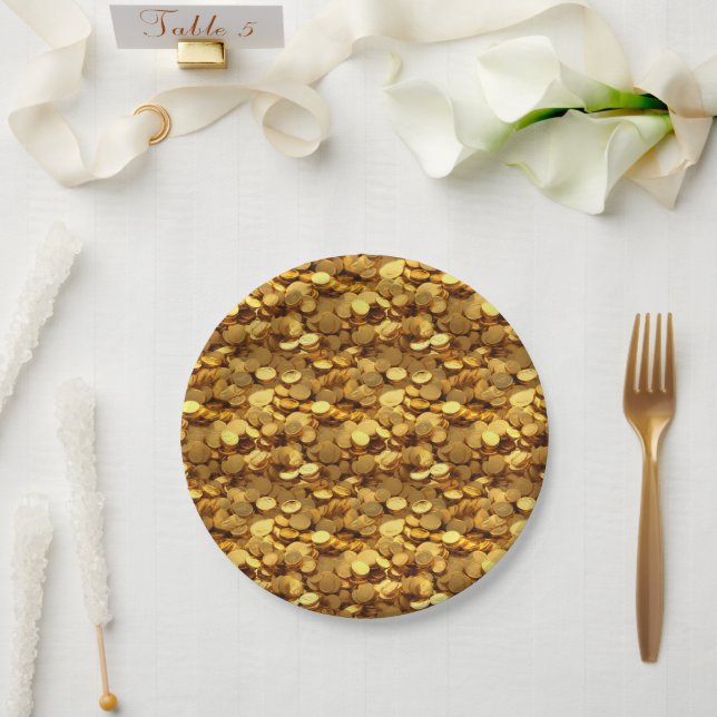 Assiettes En Carton Pièces d'or (Mariage)