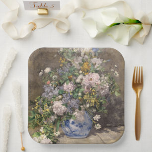 Assiettes En Carton Pierre-Auguste Renoir Bouquet printanier