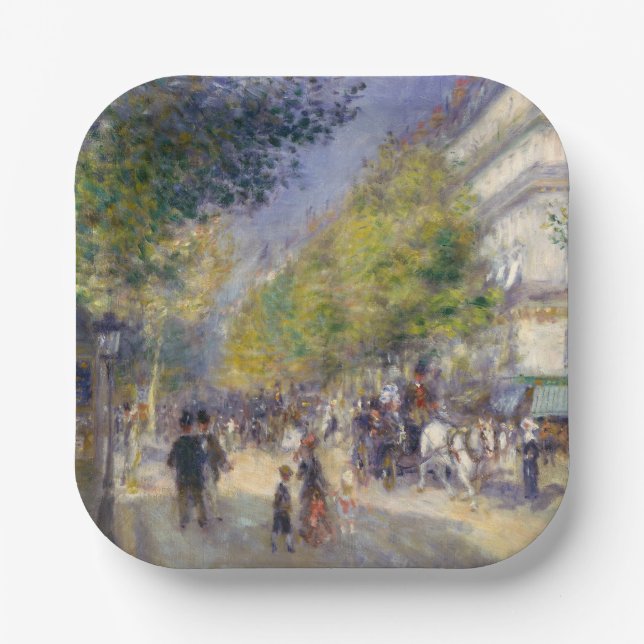 Assiettes En Carton Pierre-Auguste Renoir - Paris, Grands Boulevards (Recto)