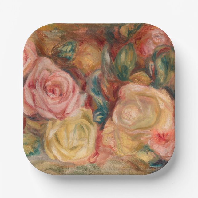 Assiettes En Carton Pierre-Auguste Renoir - Rose (Recto)
