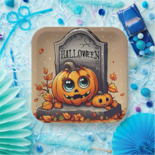 Assiettes En Carton Pierre de Graveston de Little Halloween
