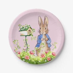 Assiettes En Carton Pierre le lapin dans son jardin