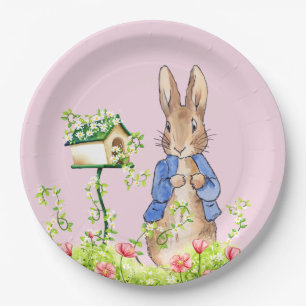 Assiettes En Carton Pierre le lapin dans son jardin