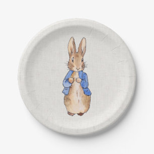 Assiettes En Carton Pierre le lapin lin beige texturé arrière - plan