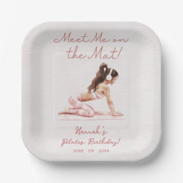 Assiettes En Carton Pilates roses modernes Princesse Anniversaire