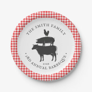 Assiettes En Carton Pile animale Barbecue familial