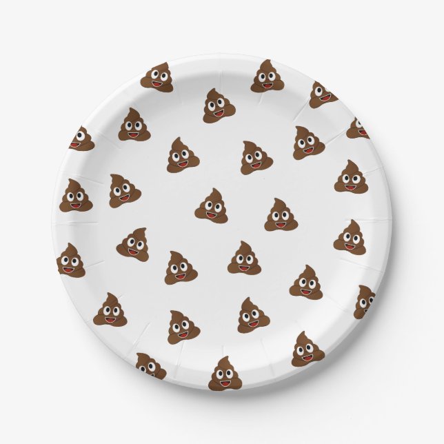Assiettes En Carton Pile de Poo emoji souriants poops (Devant)