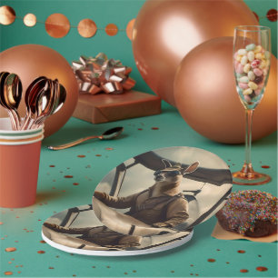 Assiettes En Carton Pilote de kangourou australien,