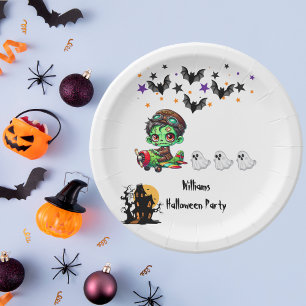 Assiettes En Carton Pilote Zombie Fantaisiste Avion Fantômes & Chauves