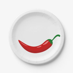 Assiettes En Carton Piments piment chaud rouge