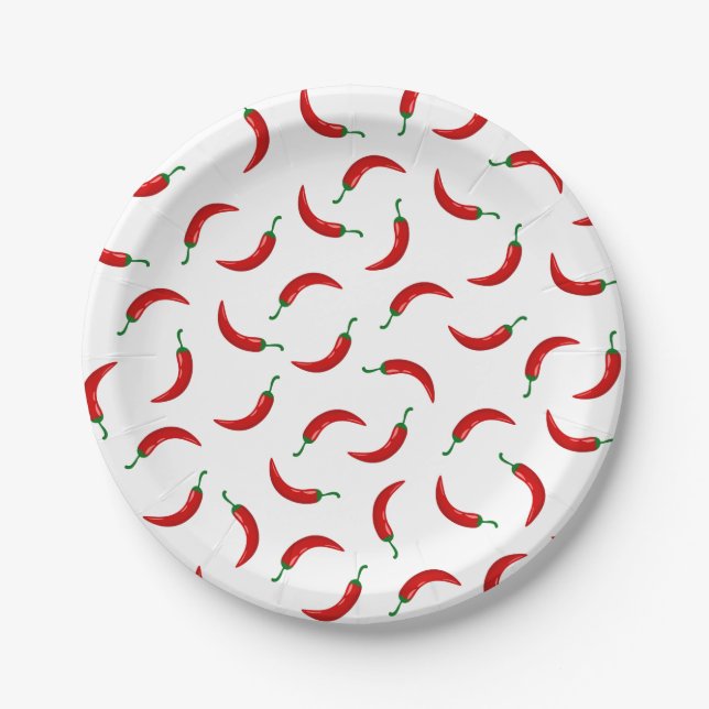 Assiettes En Carton Piments piment chaud rouge (Devant)