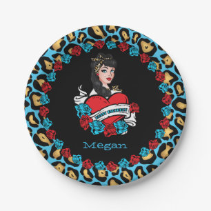 Assiettes En Carton Pin-up, Rock-A-Billy